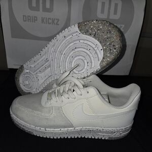White Nike Air Force 1 Crater Sneakers with Speckled Sole
